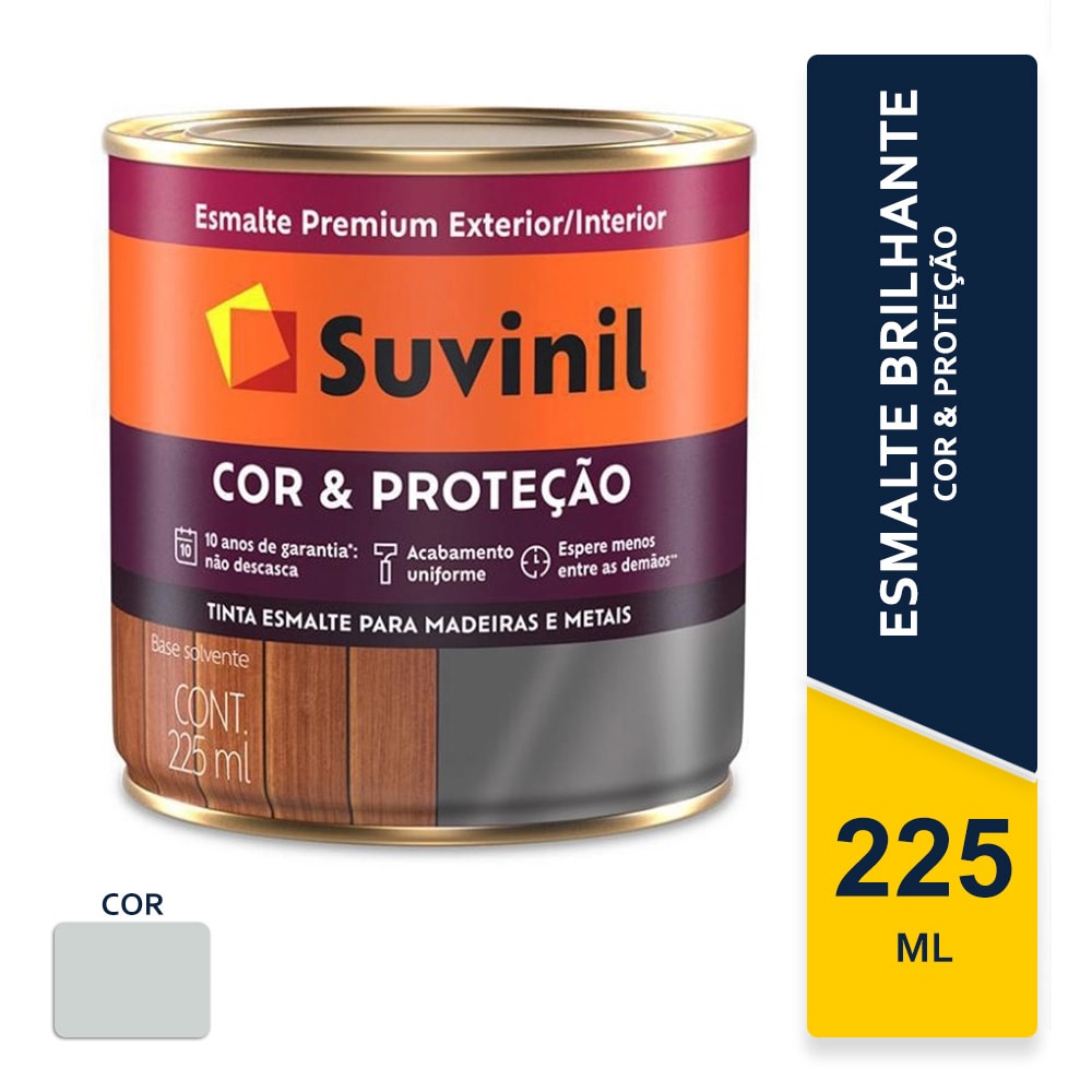 Tinta Suvinil Esmalte Cor e Proteção Alumínio Brilhante 225ml