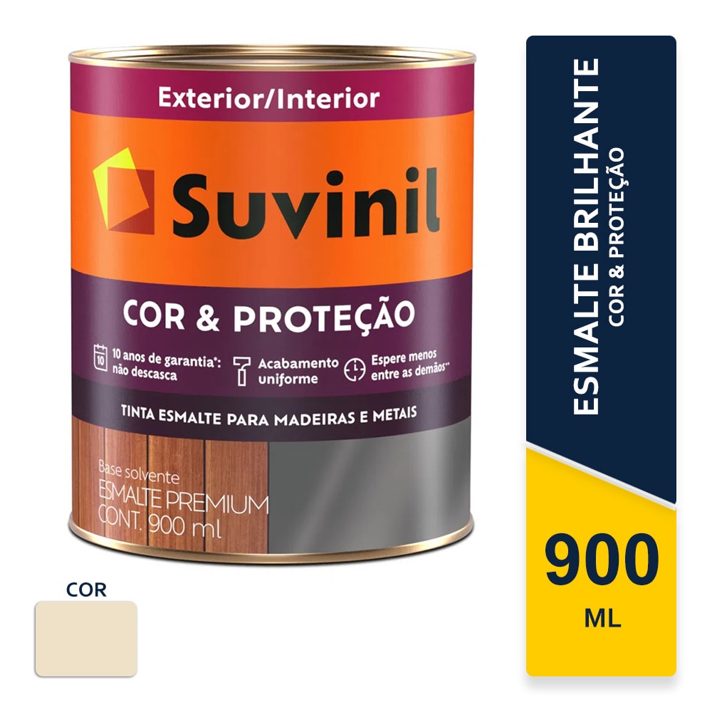 Tinta Suvinil Esmalte Cor e Proteção Areia Brilhante 0,9L