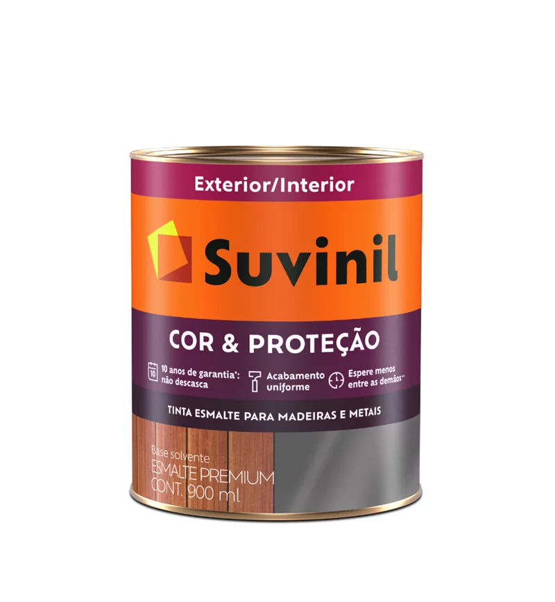 Tinta Suvinil Esmalte Cor e Proteção Brilhante Branco 0,9L