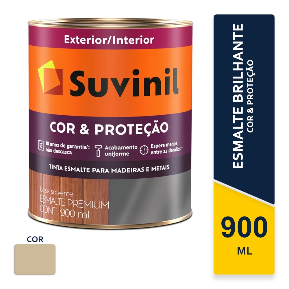 Tinta Suvinil Esmalte Cor e Proteção Camurça Brilhante 0,9L