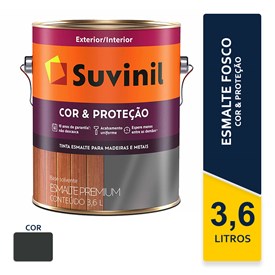 Tinta Suvinil Esmalte Cor e Proteção Preto Fosco 3,6L