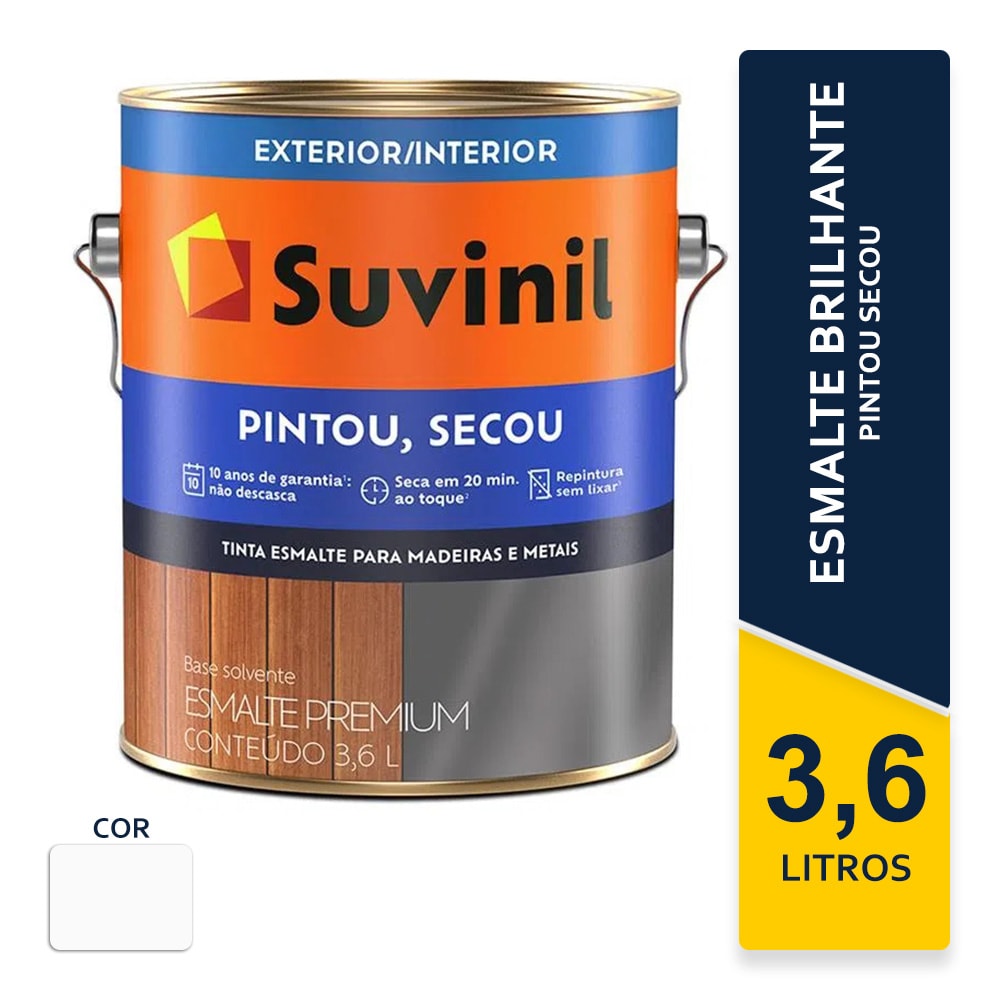 Tinta Suvinil Esmalte Pintou Secou Branco Brilhante 3,6L