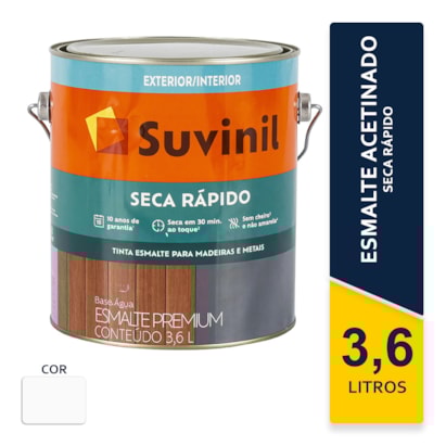 Tinta Suvinil Esmalte Seca Rápido Branco Acetinado 3,6L