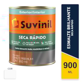 Tinta Suvinil Esmalte Seca Rápido Branco Brilhante 0,9L