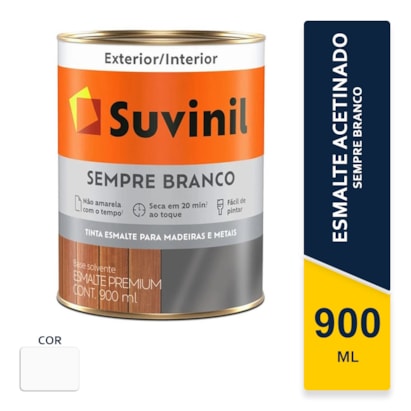 Tinta Suvinil Esmalte Sempre Branco Acetinado 0,9L