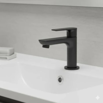 Torneira Lavatório Mesa Bica Baixa Dax Mendoza Black - DAX-1197-MZ-BL