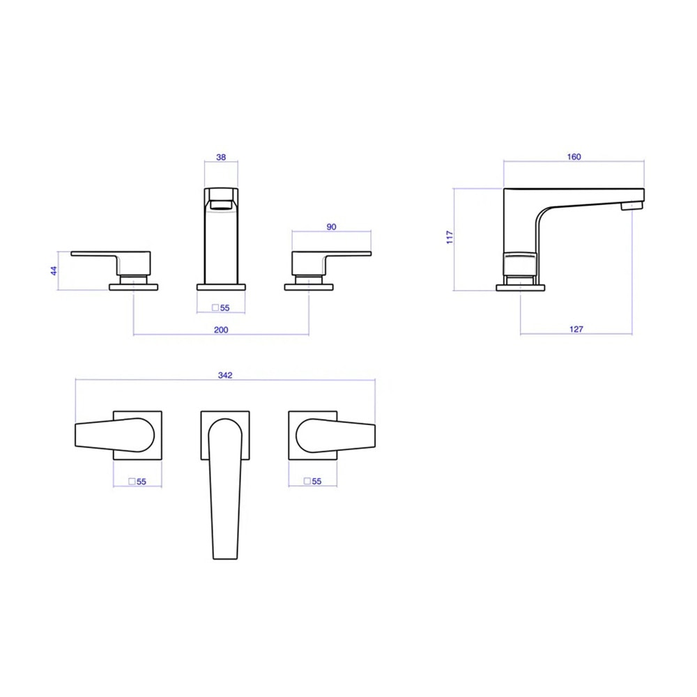 Torneira Misturador para Banheiro Deca Level Mesa Red Gold - 1875.GL26.RD