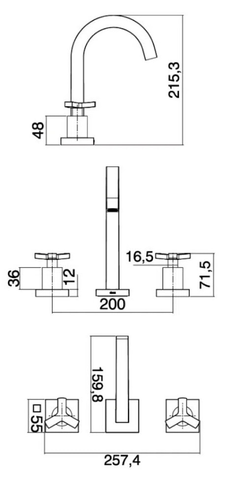 Torneira Misturador para Banheiro Deca Tre Mesa Cromado - 1877.C14