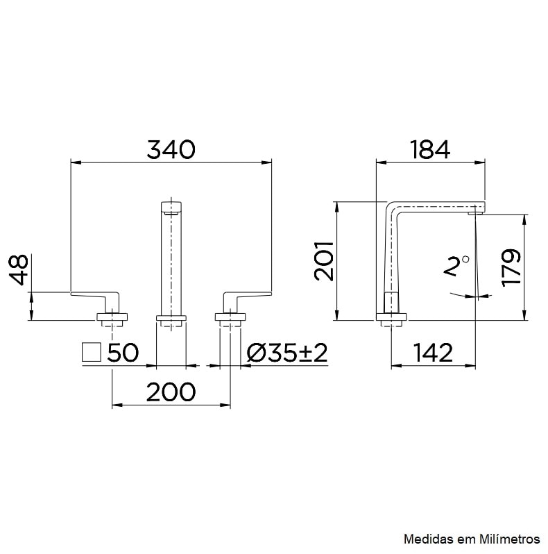 Torneira Misturador para Banheiro Docol Stillo Mesa Cobre Escovado - 00820469