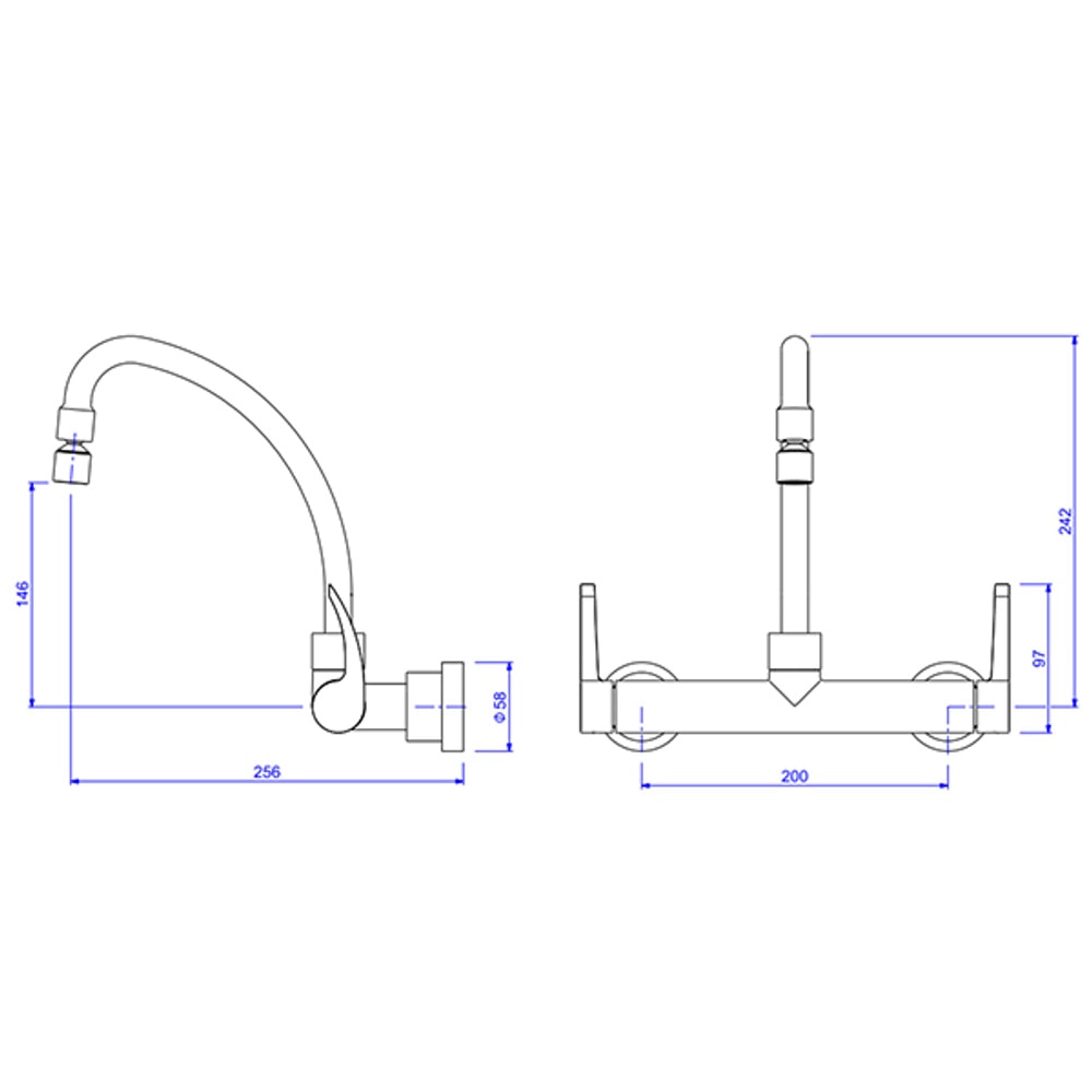 Torneira Misturador para Cozinha Deca Fast Parede Cromado - 1258.C59