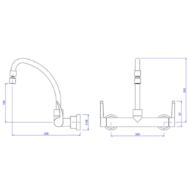 Torneira Misturador para Cozinha Deca Fast Parede Cromado - 1258.C59