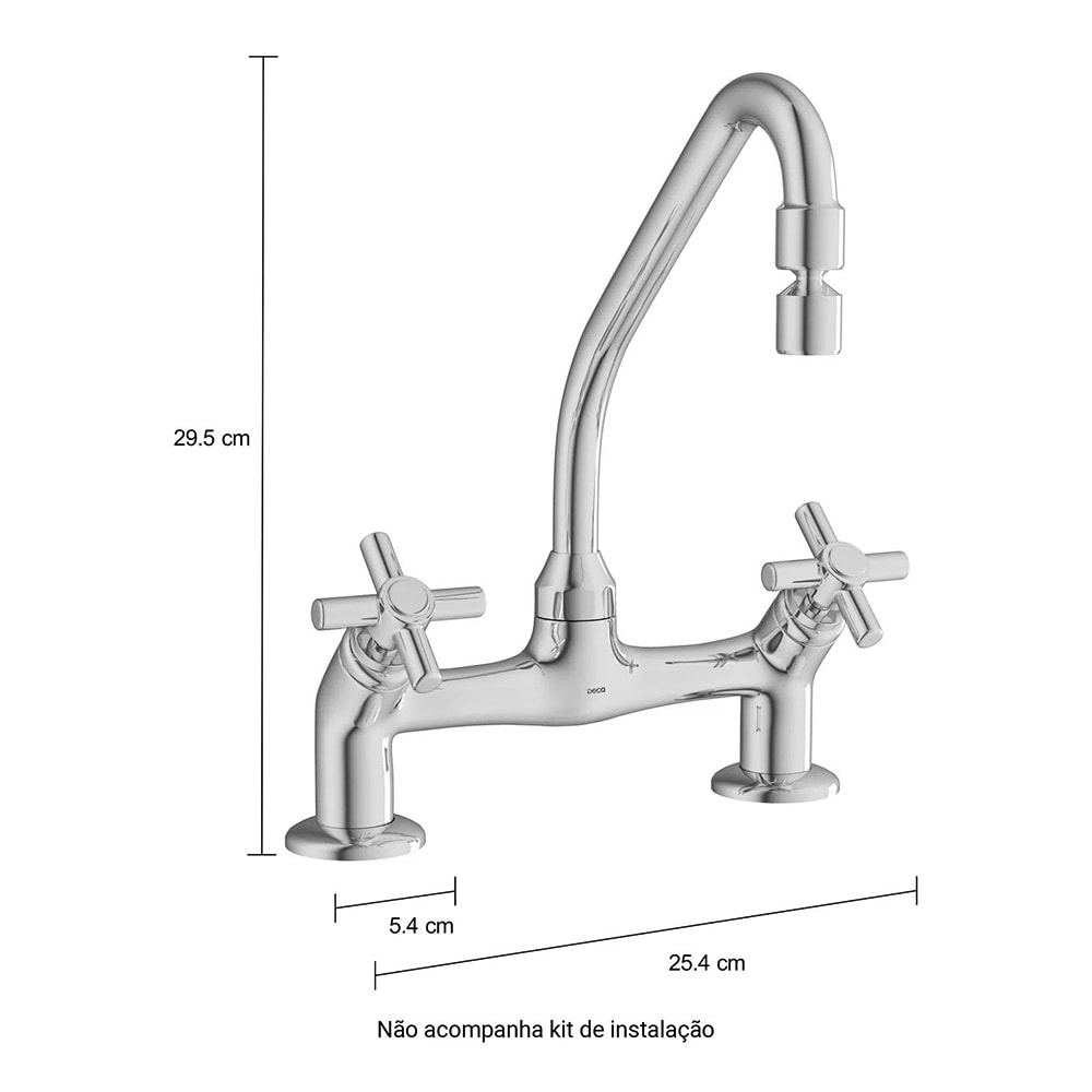 Torneira Misturador para Cozinha Deca Izy Mesa Cromado - 1256.C37