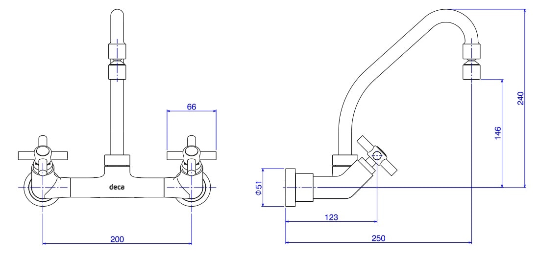 Torneira Misturador para Cozinha Deca Izy Parede Cromado - 1258.C37