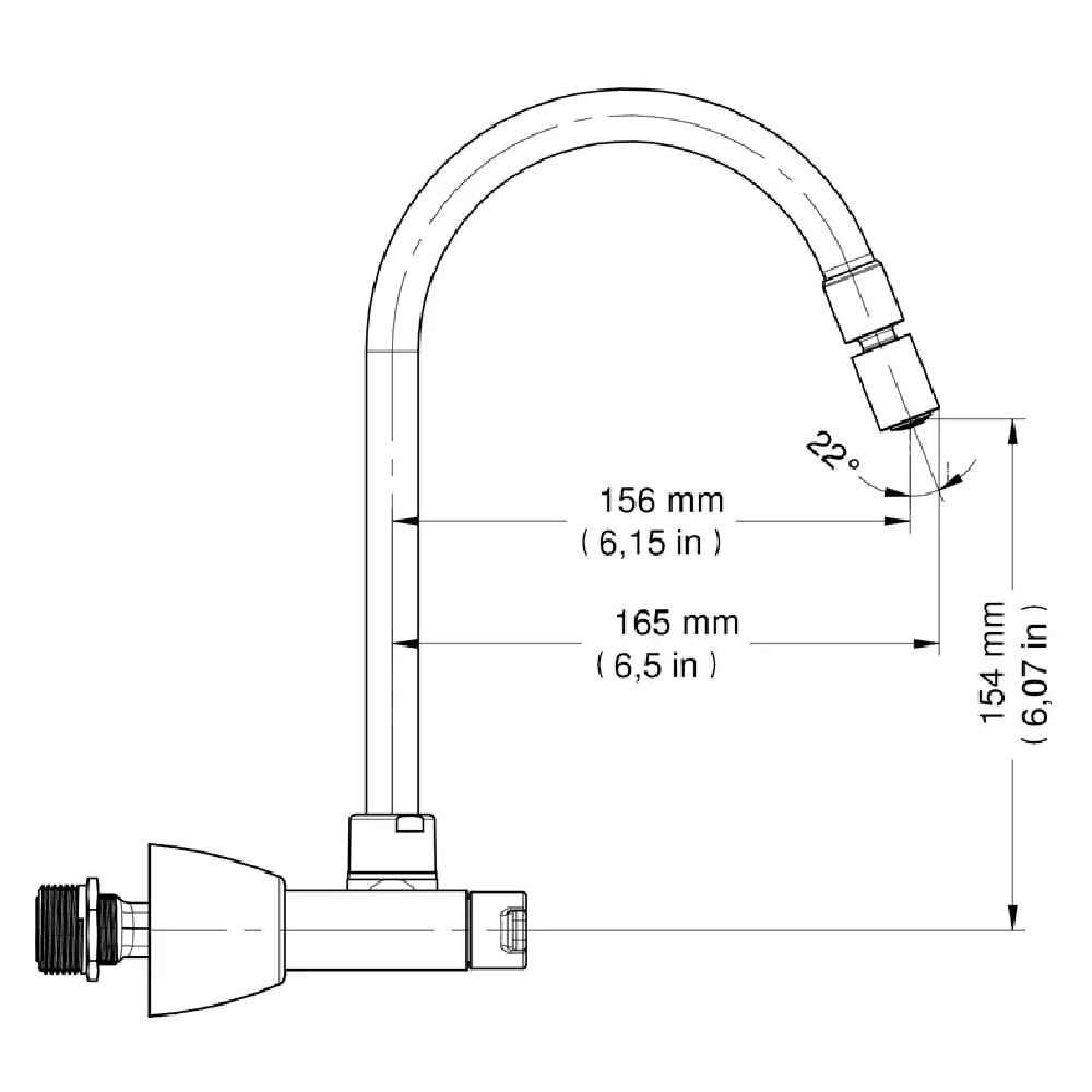 Torneira Misturador para Cozinha Docol Gali Parede Cromado - 801206