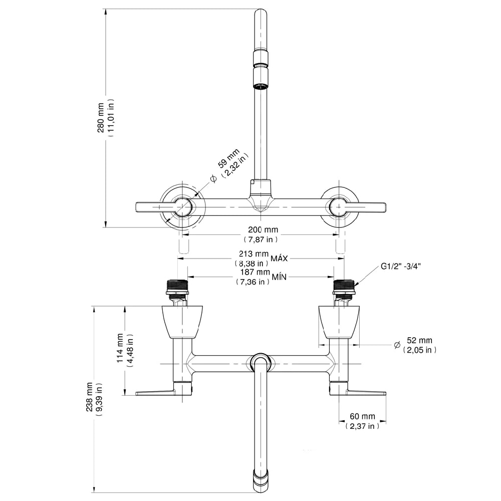 Torneira Misturador para Cozinha Docol Gali Parede Cromado - 801206
