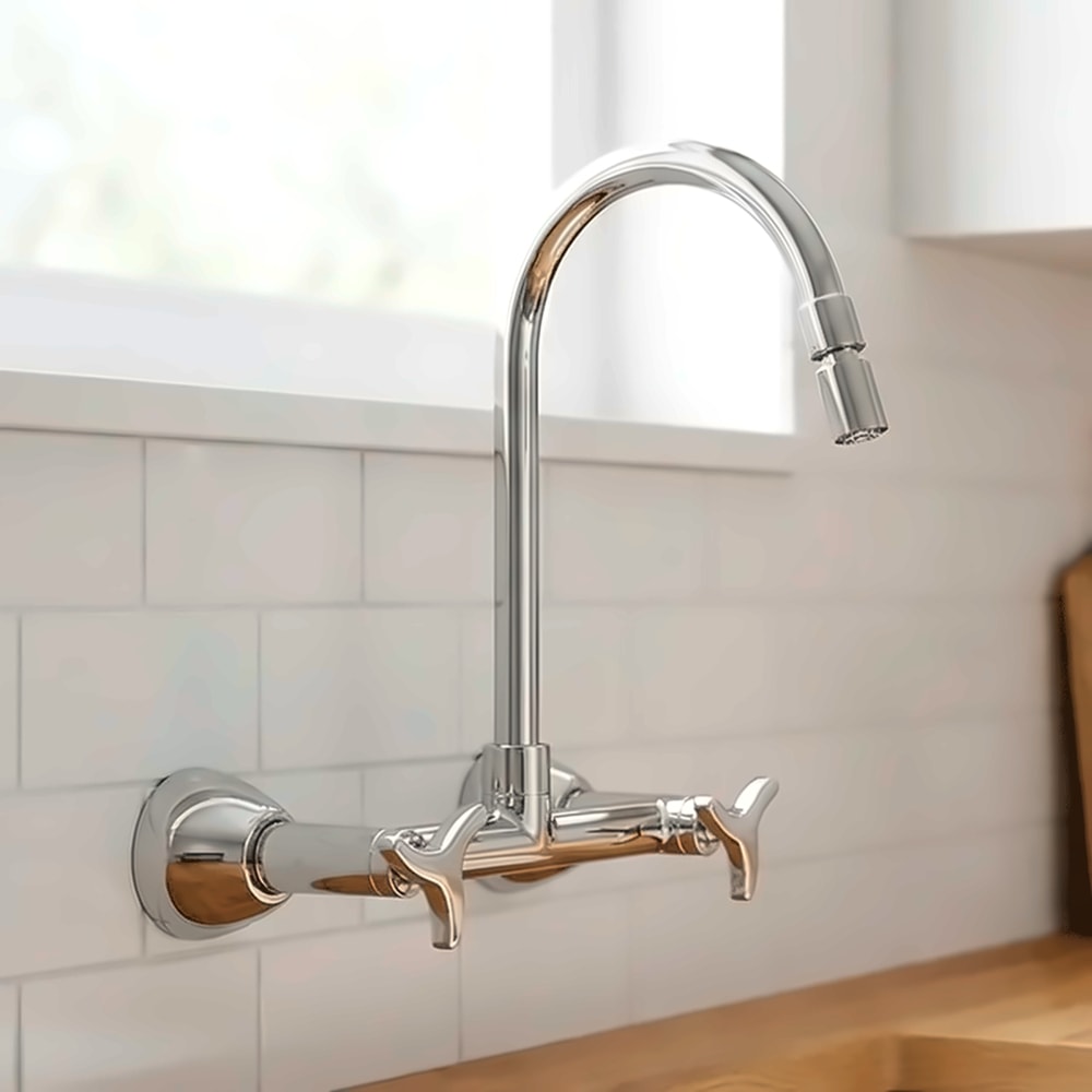 Torneira Misturador para Cozinha Docol Nova Trio Parede Cromado - 90012591006