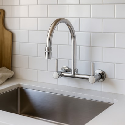 Torneira Misturador para Cozinha Kimetais Delicatta Slim Parede Bica Alta Cromada - MT001908