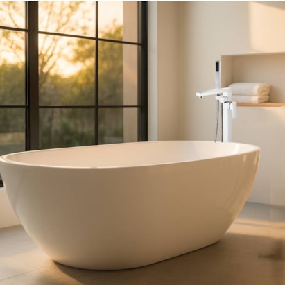 Torneira Monocomando para Banheira com Ducha Aquaplás Piso Cromada - IMP104206