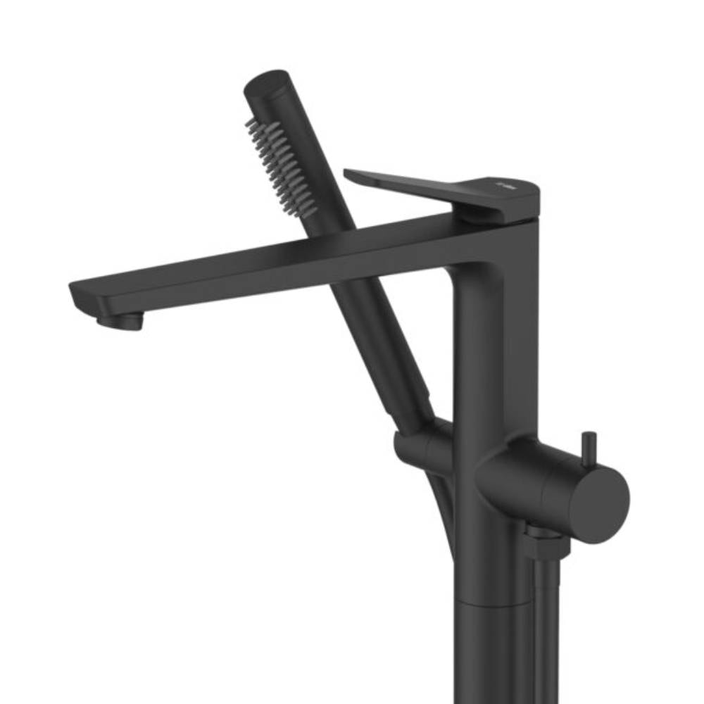 Torneira Monocomando para Banheira com Pedestal Dax Ada com Ducha Black - DAX-2822-AD-BL