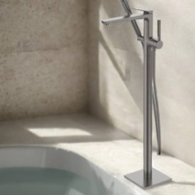 Torneira Monocomando para Banheira com Pedestal Dax Ada com Ducha Cinza - DAX-2822-AD-GR