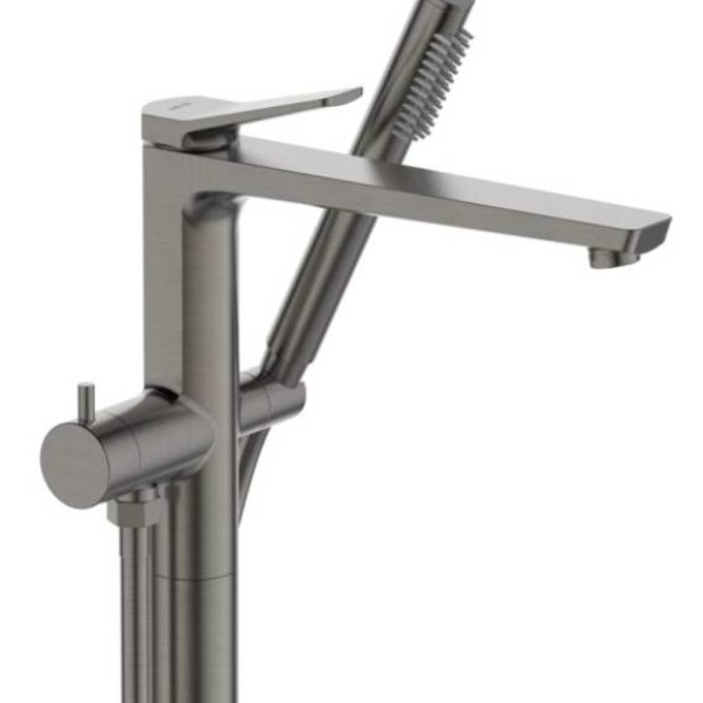 Torneira Monocomando para Banheira com Pedestal Dax Ada com Ducha Cinza - DAX-2822-AD-GR