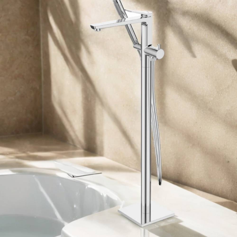 Torneira Monocomando para Banheira com Pedestal Dax Ada com Ducha Cromado - DAX-2822-AD-CR