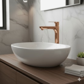 Torneira Monocomando para Banheiro Dax Mendoza Mesa Bica Alta Rose Gold - DAX-2885-MZ-RG