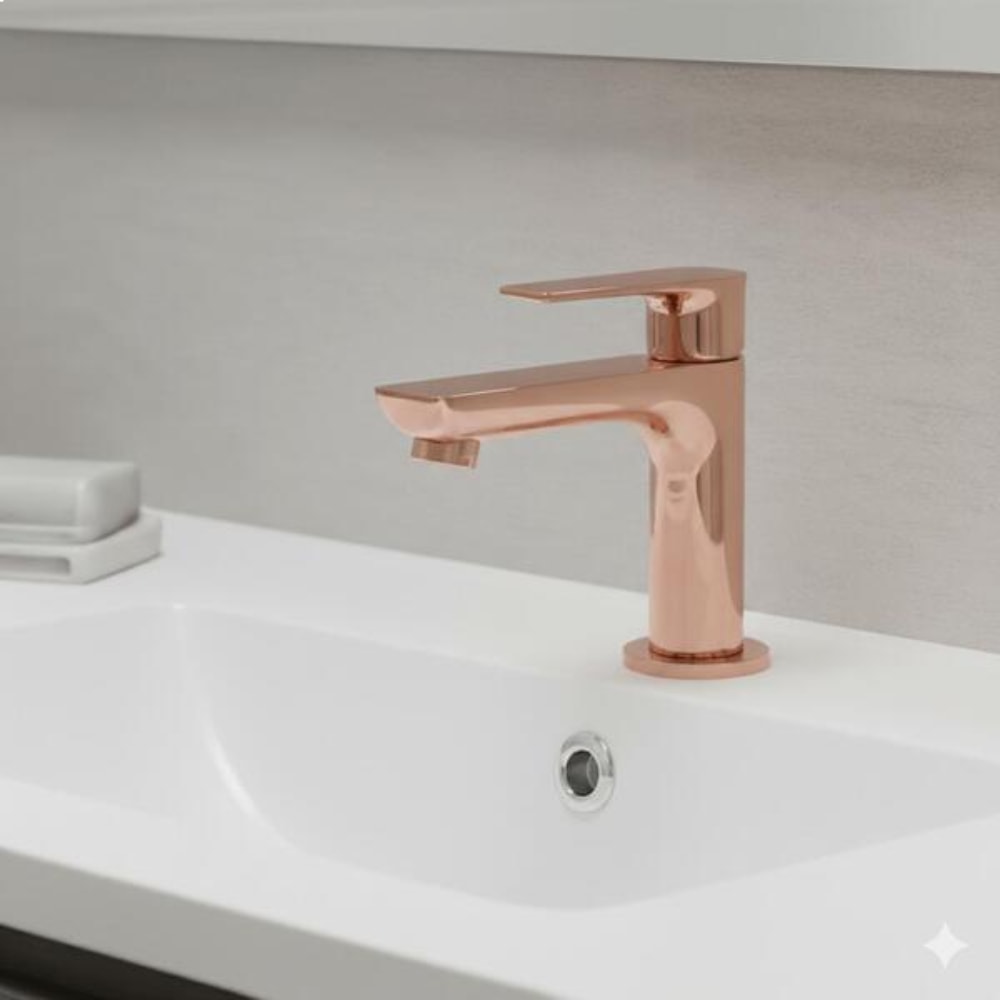 Torneira Monocomando para Banheiro Dax Mendoza Mesa Bica Baixa Rose Gold - DAX-2875-MZ-RG