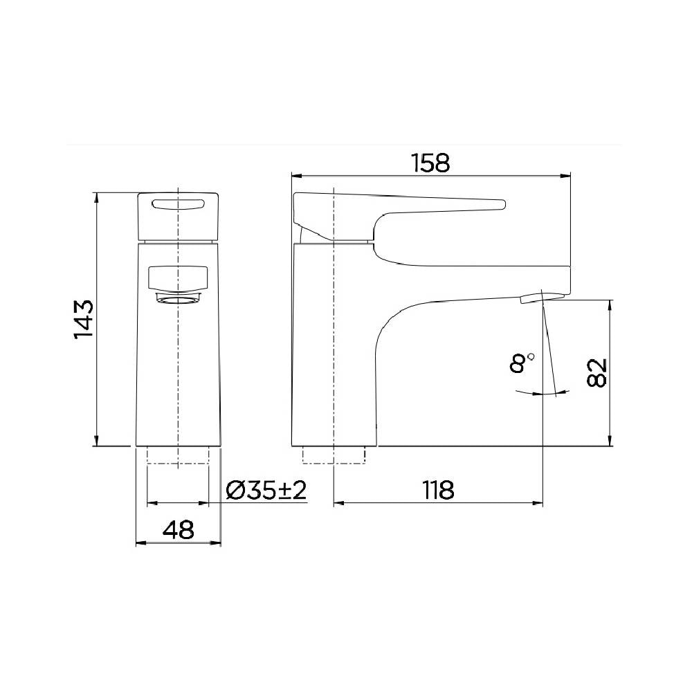 Torneira Monocomando para Banheiro Docol Lift Mesa Ônix - 007959CE