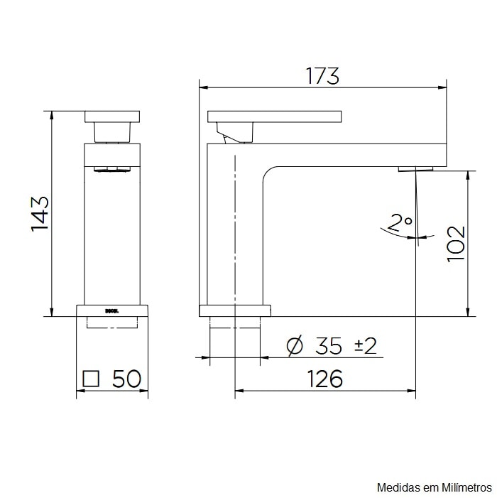 Torneira Monocomando para Banheiro Docol New Edge Bica Baixa Mesa Grafite Escovado - 00925370
