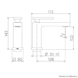Torneira Monocomando para Banheiro Docol New Edge Bica Baixa Mesa Grafite Escovado - 00925370