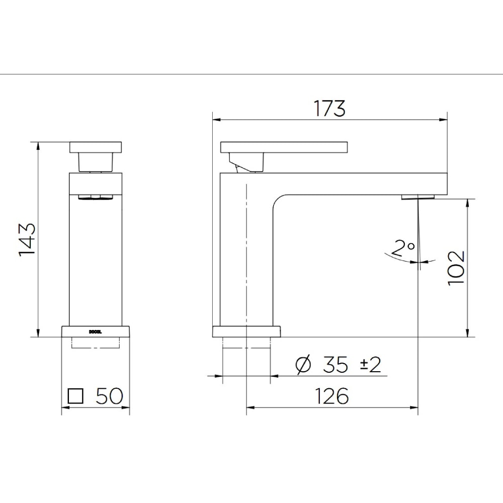 Torneira Monocomando para Banheiro Docol New Edge Bica Baixa Níquel Escovado - 90009253044
