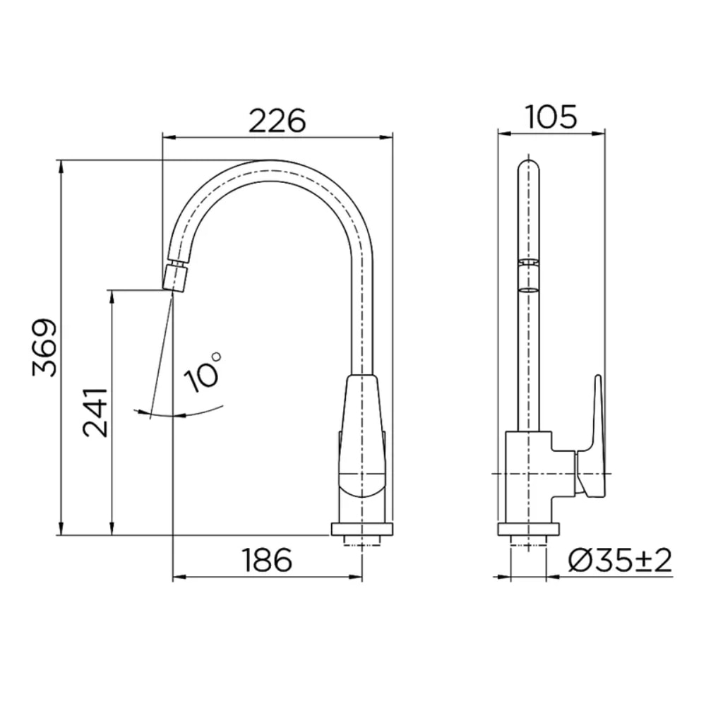 Torneira Monocomando para Cozinha de Mesa Docol Lift Onix - 90007962156