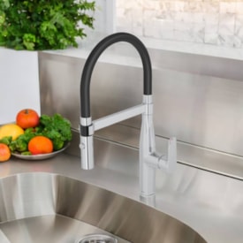 Torneira Monocomando para Cozinha Deca Level Motion Cromado e Preta - 2274.C.PT