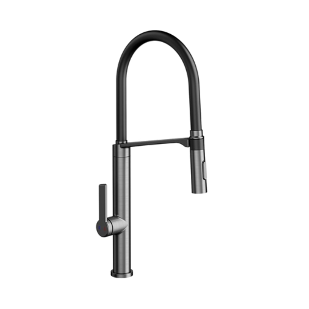 Torneira Monocomando para Cozinha Docol Doc Grafite Escovado e Preta - 6957BD