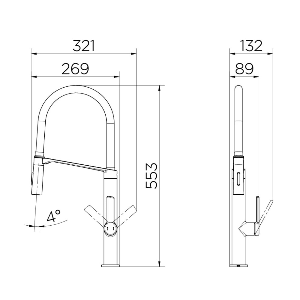 Torneira Monocomando para Cozinha Docol Doc Grafite Escovado e Preta - 6957BD