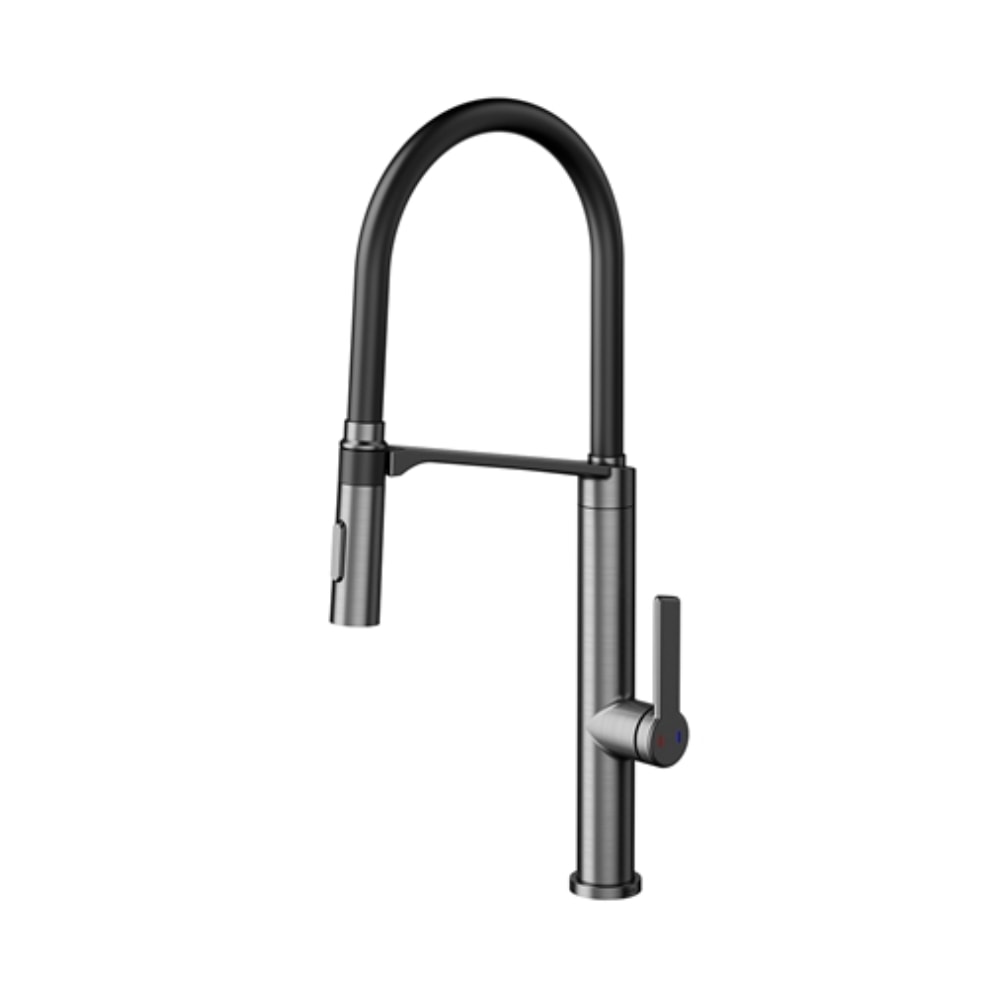 Torneira Monocomando para Cozinha Docol Doc Grafite Escovado e Preta - 6957BD