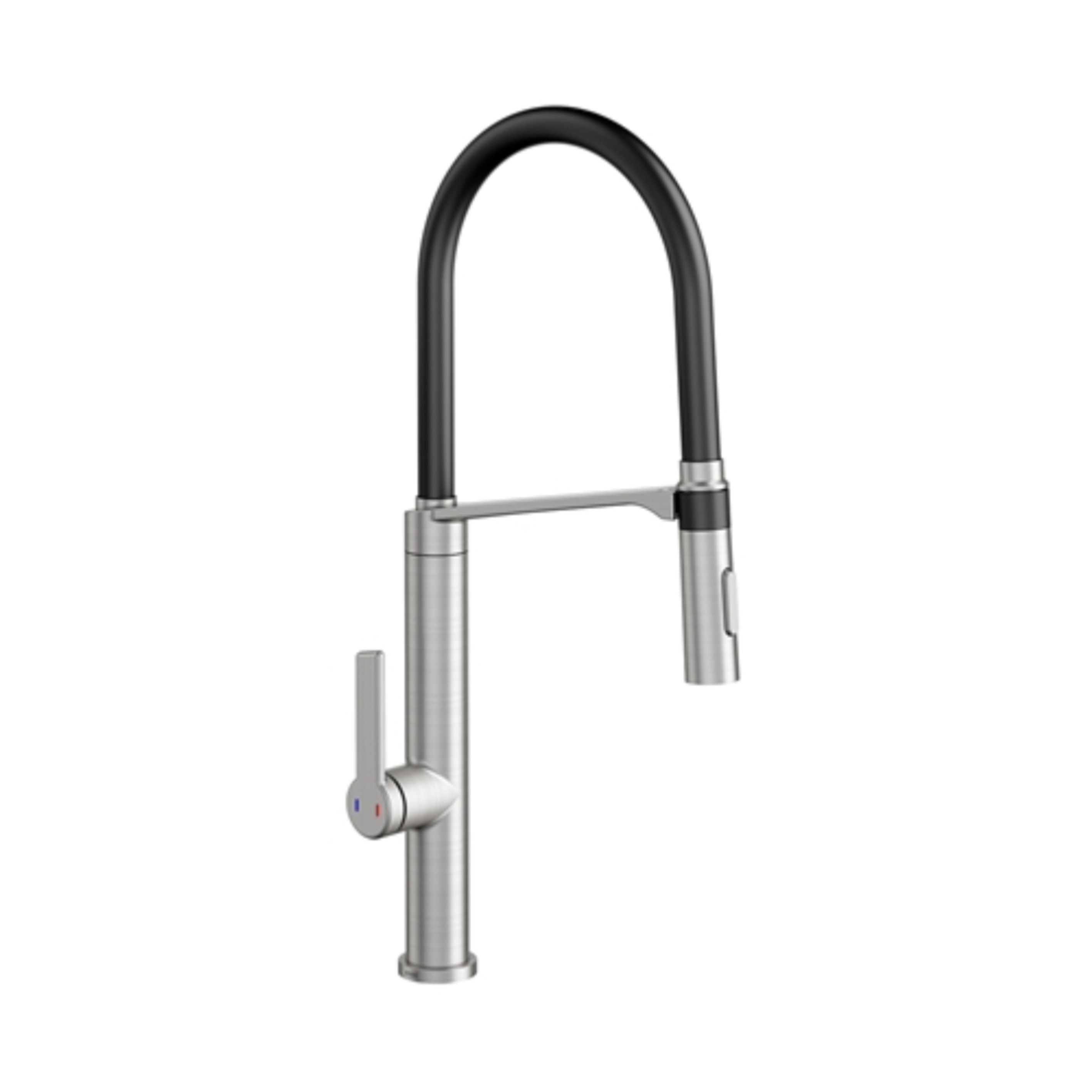 Torneira Monocomando para Cozinha Docol Doc Inox Escovado e Preta - 6957BI