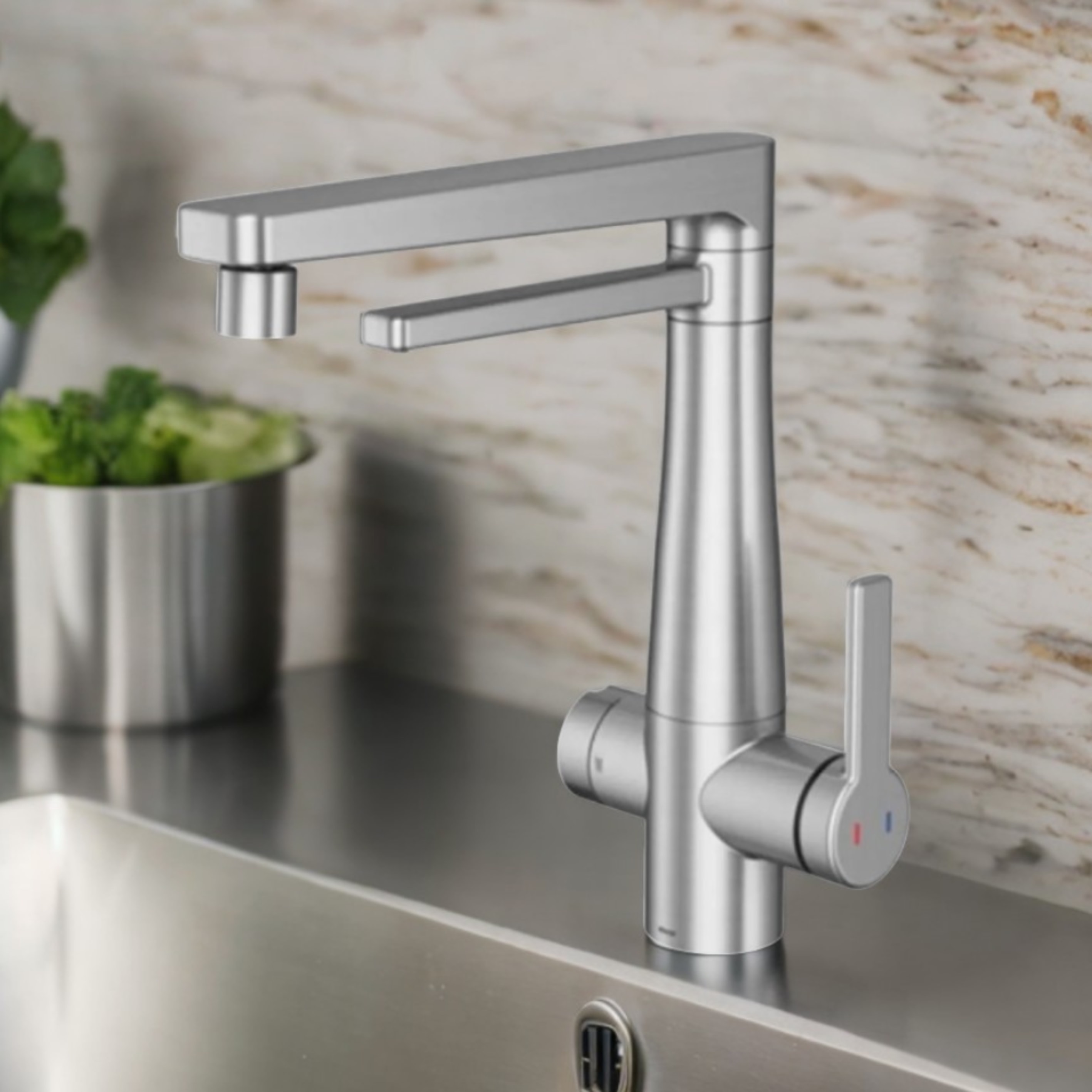 Torneira Monocomando para Cozinha Docol Vitals Purif Inox Escovado - 15796BH