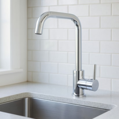 Torneira Monocomando para Cozinha Kimetais Mesa Bica Alta 90° Cromada - MT002435