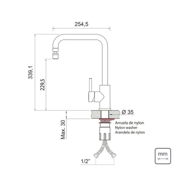 Torneira Monocomando para Cozinha Tramontina Angolare Bica Alta Cromado - 94520022