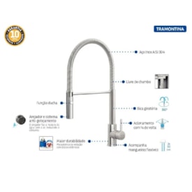 Torneira Monocomando para Cozinha Tramontina Versatile - 94520029