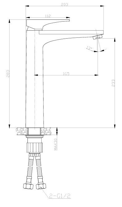 Torneira Monocomando para Lavatório Bica Alta Dax Iguaçu Black - DAX-5101-IG-BL