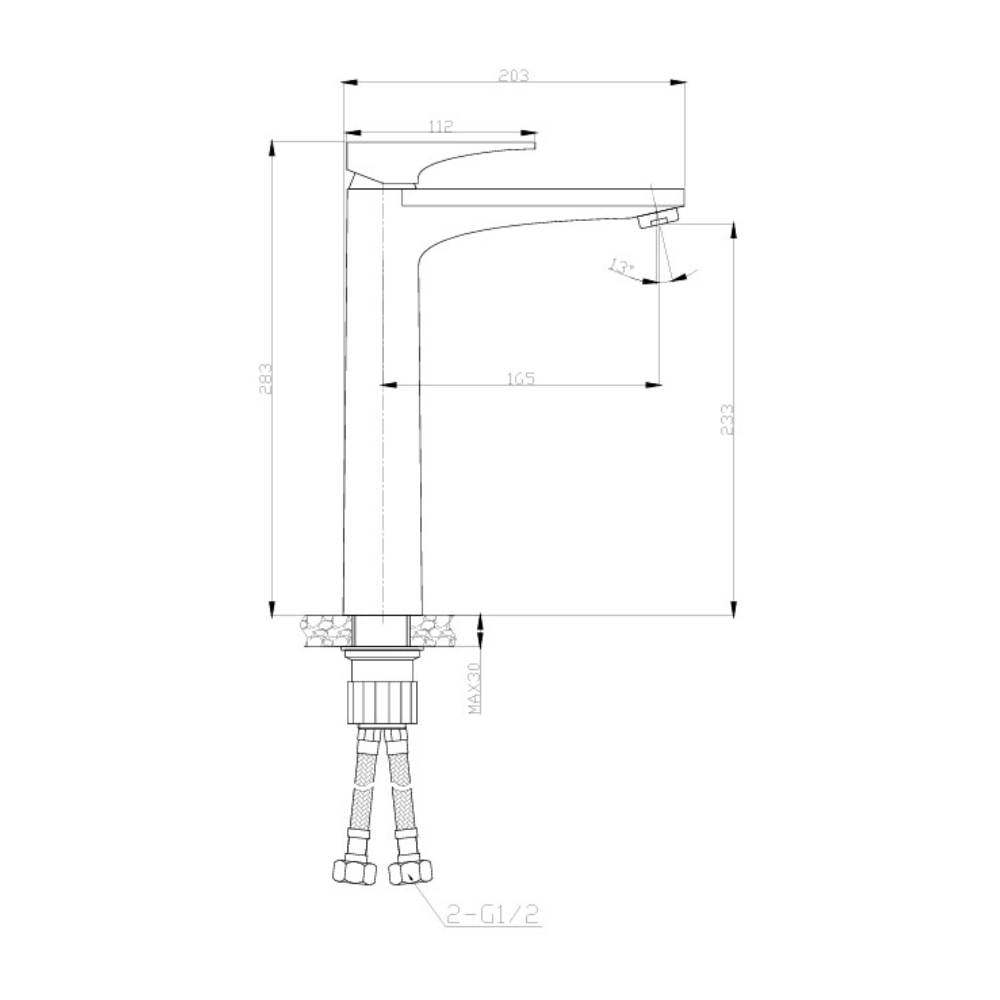 Torneira Monocomando para Lavatório Bica Alta Dax Iguaçu Cinza - DAX-5101-IG-GR