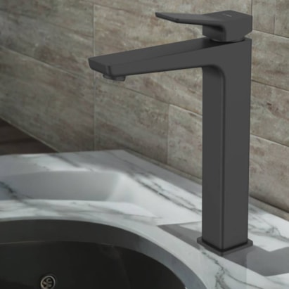 Torneira Monocomando para Lavatório Bica Alta Dax Tamisa Black - DAX-2581-TM-BL