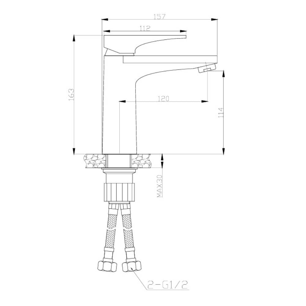 Torneira Monocomando para Lavatório Bica Baixa Dax Iguaçu Black - DAX-5100-IG-BL
