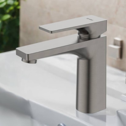 Torneira Monocomando para Lavatório Bica Baixa Dax Iguaçu Cinza - DAX-5100-IG-GR