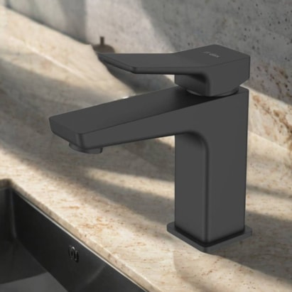 Torneira Monocomando para Lavatório Bica Baixa Dax Tamisa Black - DAX-2580-TM-BL