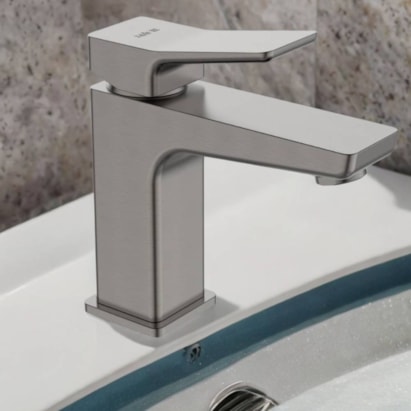 Torneira Monocomando para Lavatório Bica Baixa Dax Tamisa Cinza - DAX-2580-TM-GR