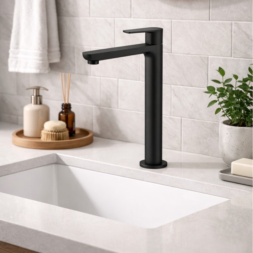 Torneira Para Banheiro Dax Mendoza Bica Alta Black - DAX-1198-MZ-BL